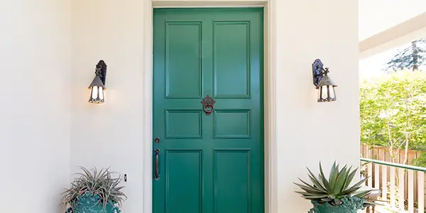 A new door painted turquois