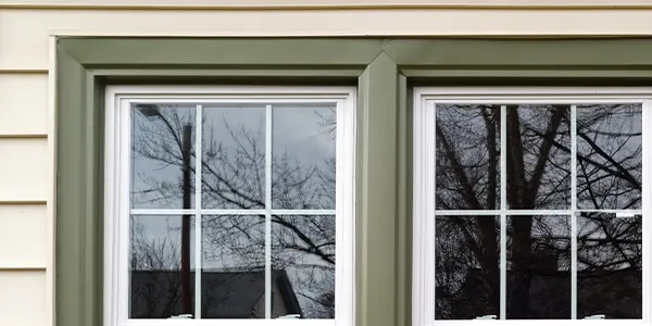 Beautiful green window trim